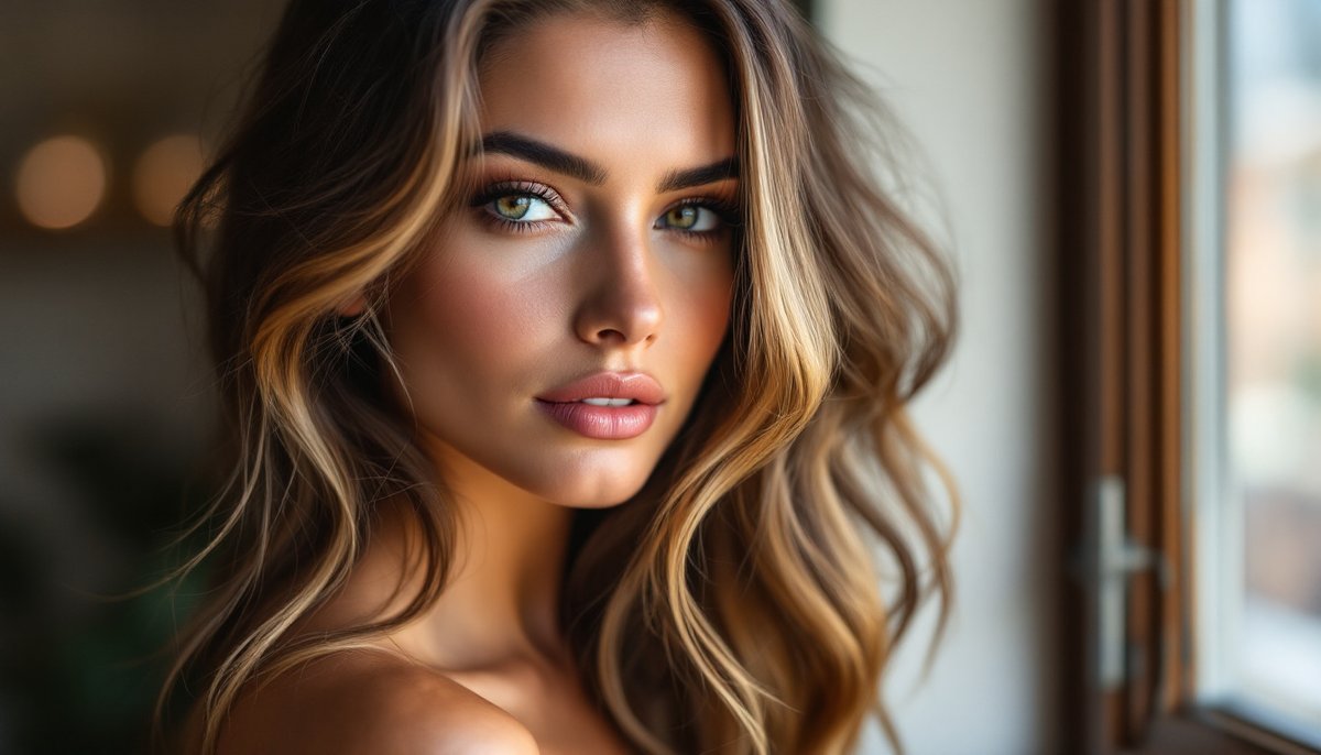balayage blond sur brune
